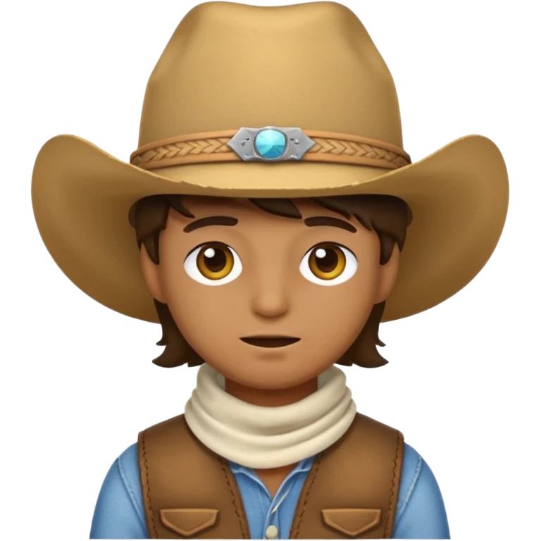emoji with right eye bandaged with a cow boy hat emoji