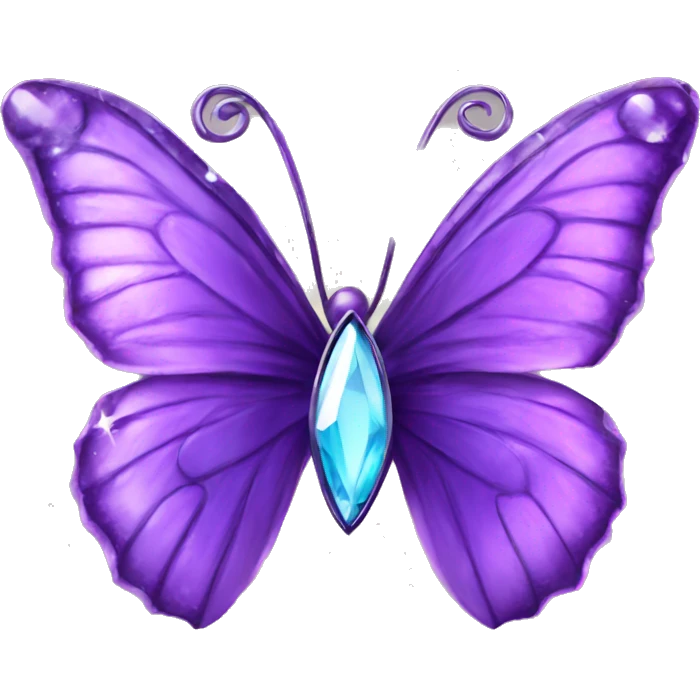 Purple butterfly gem tiara emoji