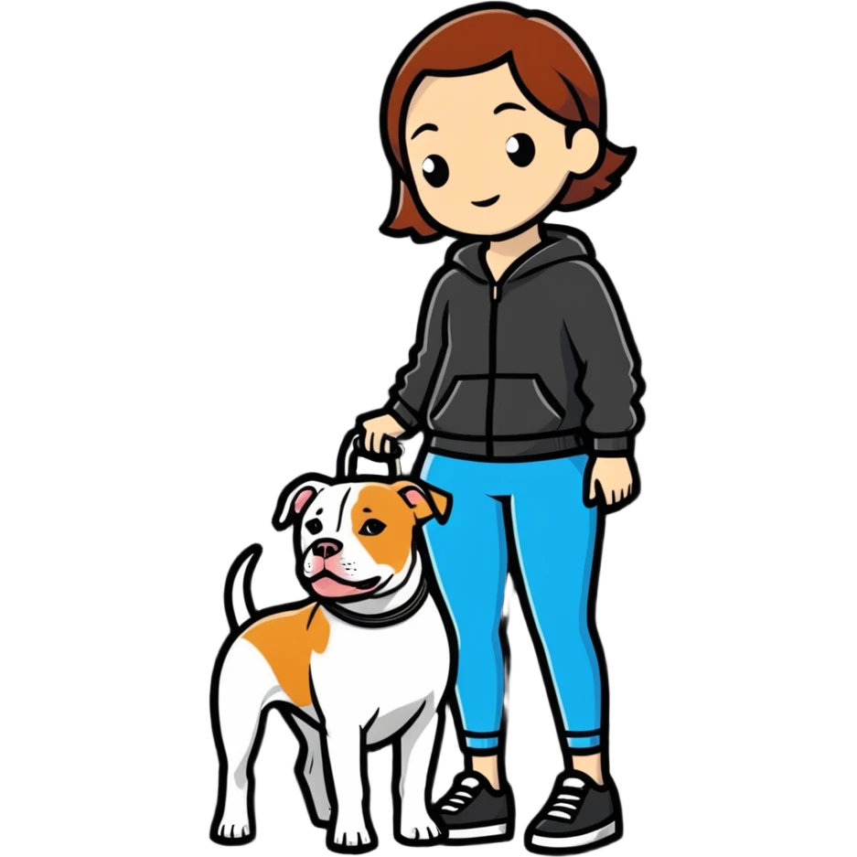 woman with pitbull emoji