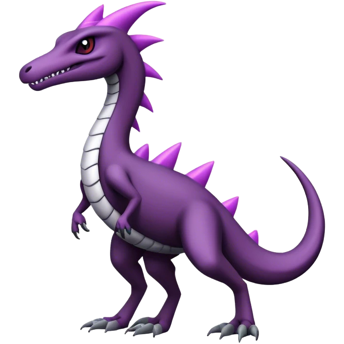 Badass cool black white grey purple salazzle-hybrid, full body emoji