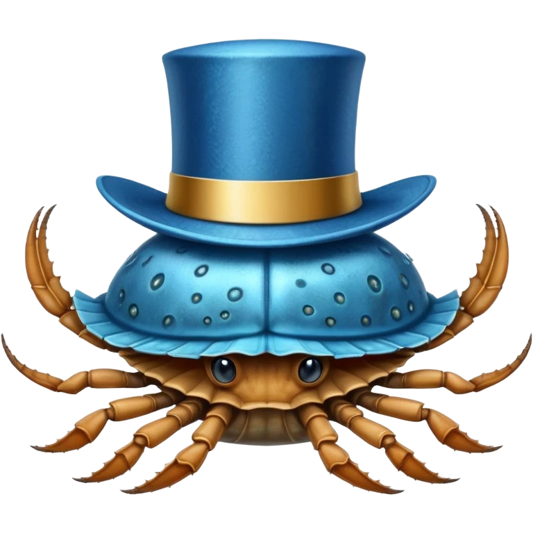 A horseshoe crab wearing a fancy top hat. emoji