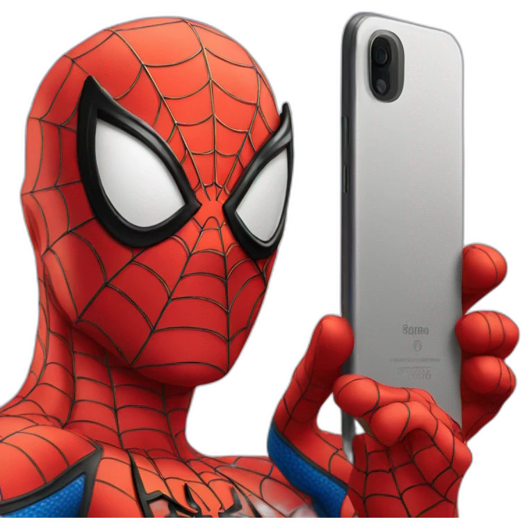 Spiderman taking a selfie emoji