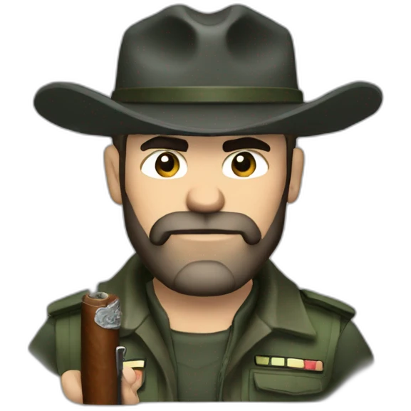 Captain price smoking a cigar while holding a rifle emoji