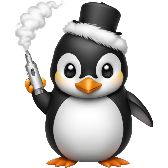 Penguin hitting vape emoji