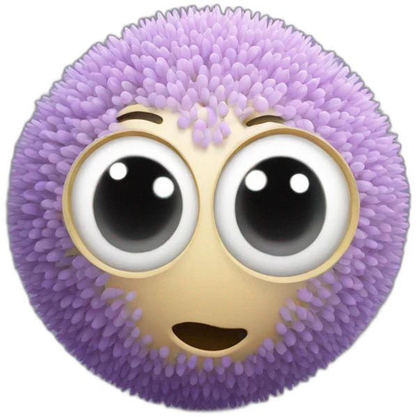 3d sphere with a cartoon allium texture with big beautiful eyes emoji