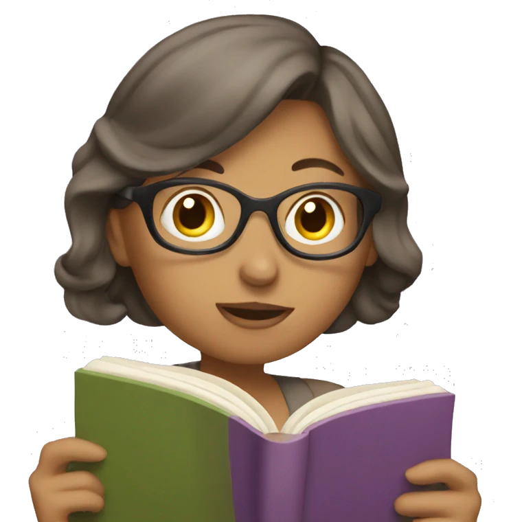 Lady reading book emoji