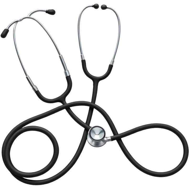 A classic stethoscope with rubber tubing and chrome chestpiece emoji
