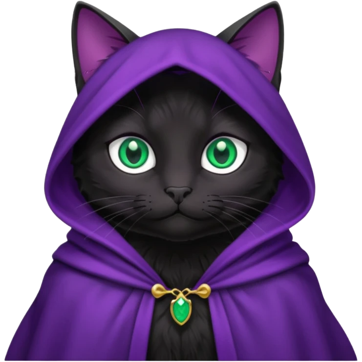 wblack cat in purple cloak emoji