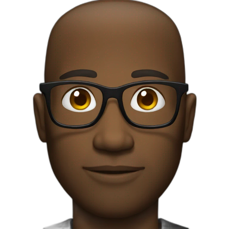 black man in glasses emoji