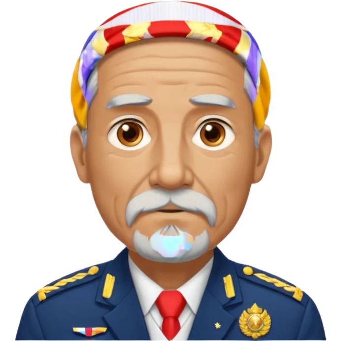 Older soldier with gray beard and medal pins.































 emoji