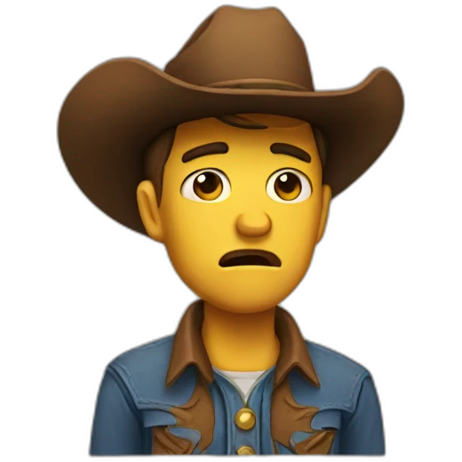 sad cry cowboy emoji