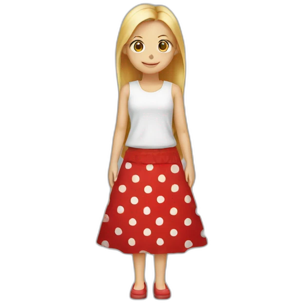 RED SKIRT WITH DOTS  emoji