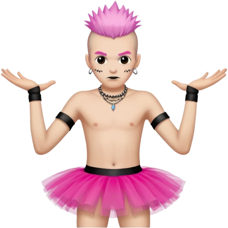 un mec style punk avec un tutu emoji