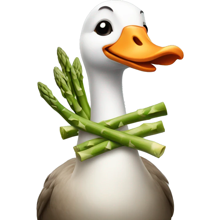 goose with an asparagus as head emoji