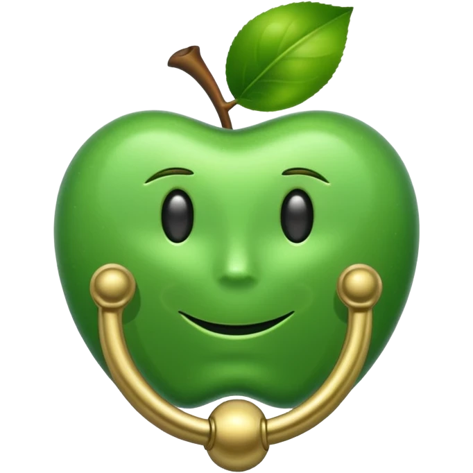 A green door emoji in the style of Apple emoji with a knocker. emoji