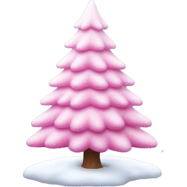 Pink christmas tree with snow no lights emoji