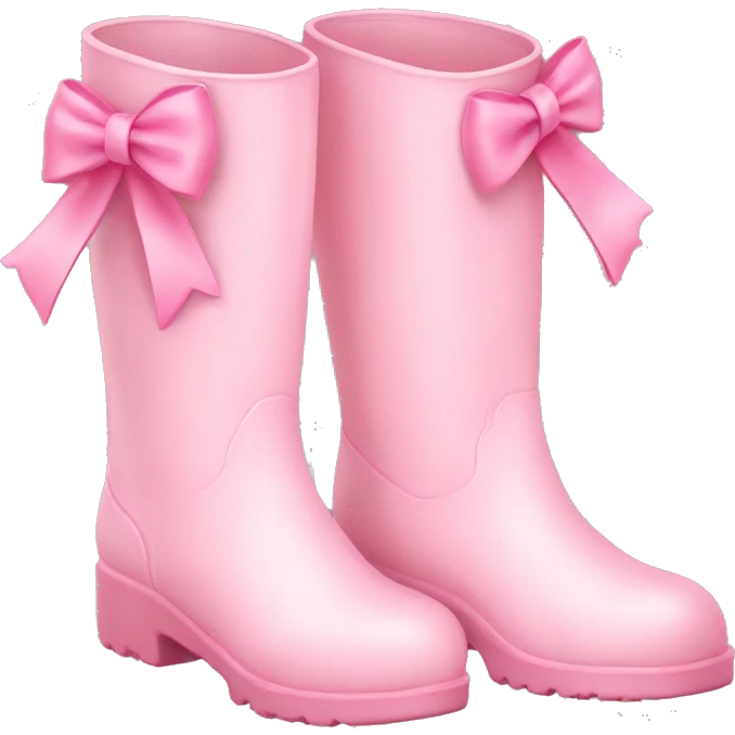 pastel pink boots with pink bow emoji