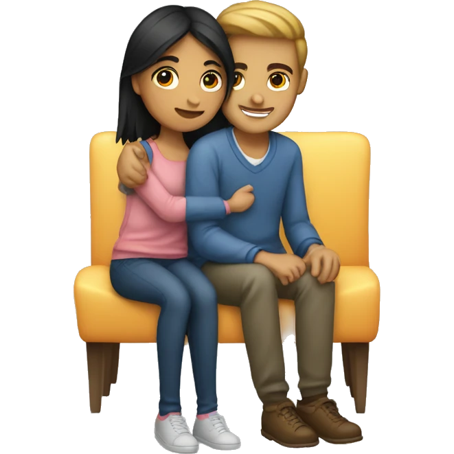 Girl sitting on boyfriend lap  emoji