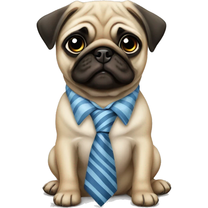 pug puppy in a tie emoji