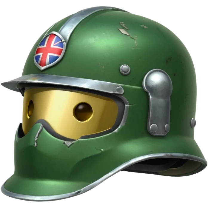 shiny green helmet world war times emoji