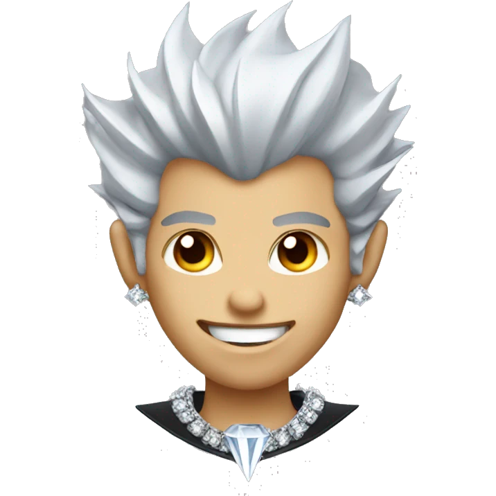 Vampire with spikes hair and diamond necklace emoji