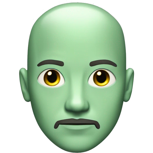 Pastel green bald male with goatee cyborg with circuitry emoji