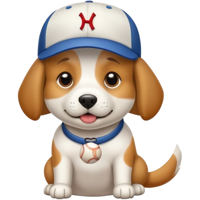 Dog wearing baseball cap emoji
