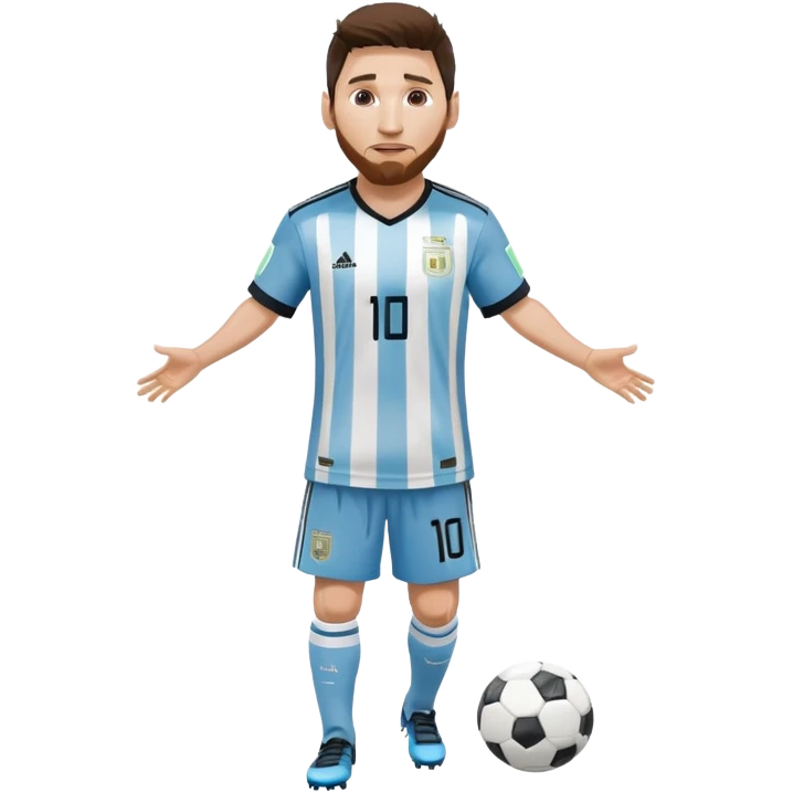 Lionel Messi soccer player with Argentina jersey emoji
