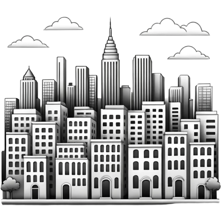 city landscape doodle emoji