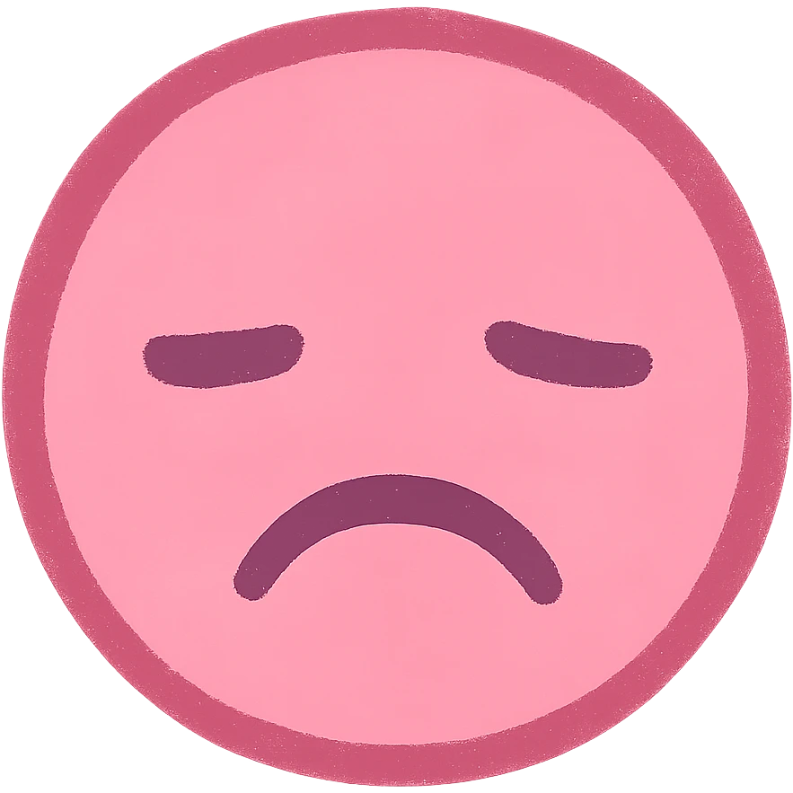 pink frowny face  emoji
