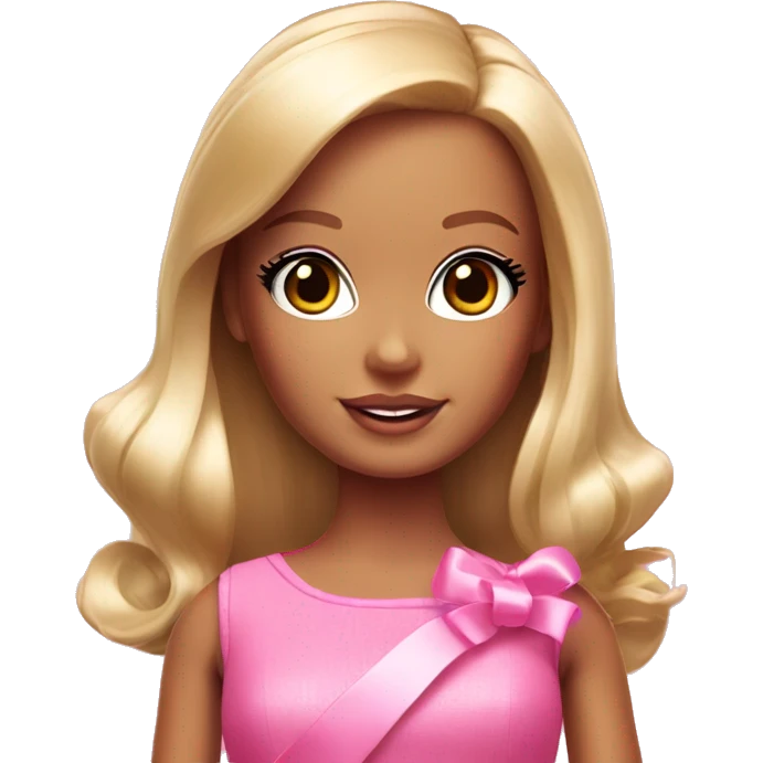 barbie girl with a pink ribbon emoji