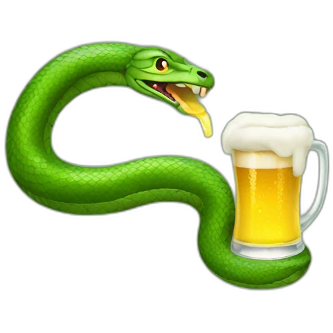 serpent drinking a beer emoji