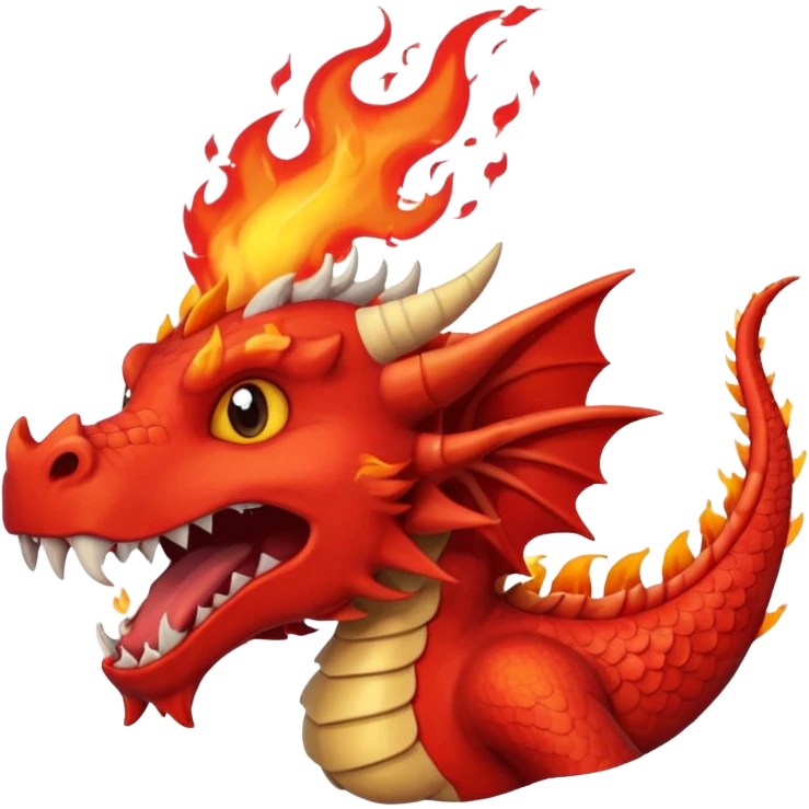 a red wales dragon with fire out its mouth emoji
