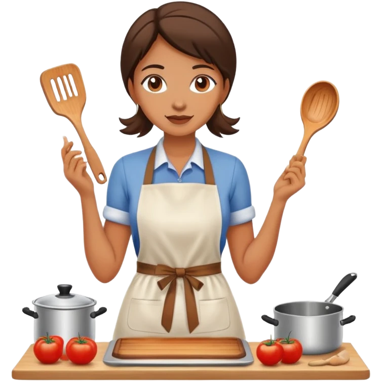 woman in kitchen cooking emoji