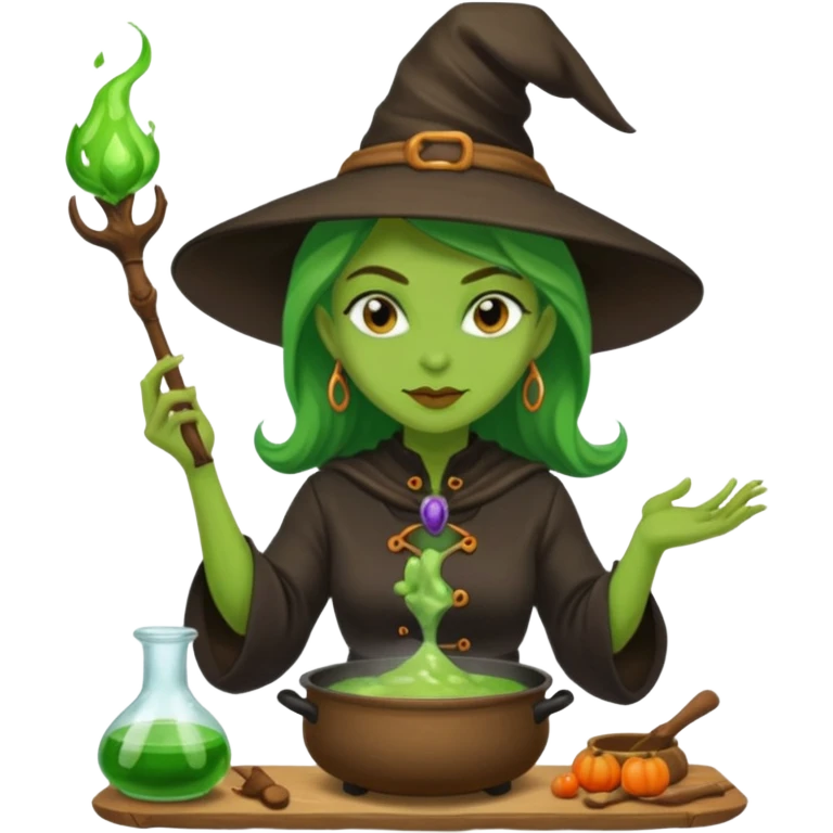 green witch cooking potion emoji