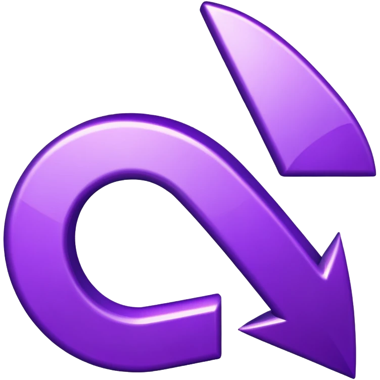 U turn arrow symbol purple emoji