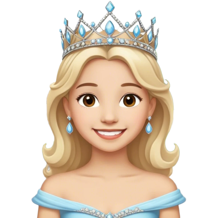 smiling girl with tiara outdoors in Paris  emoji