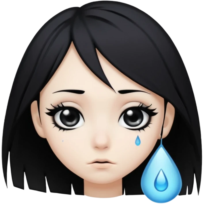 emo black star with a teardrop emoji