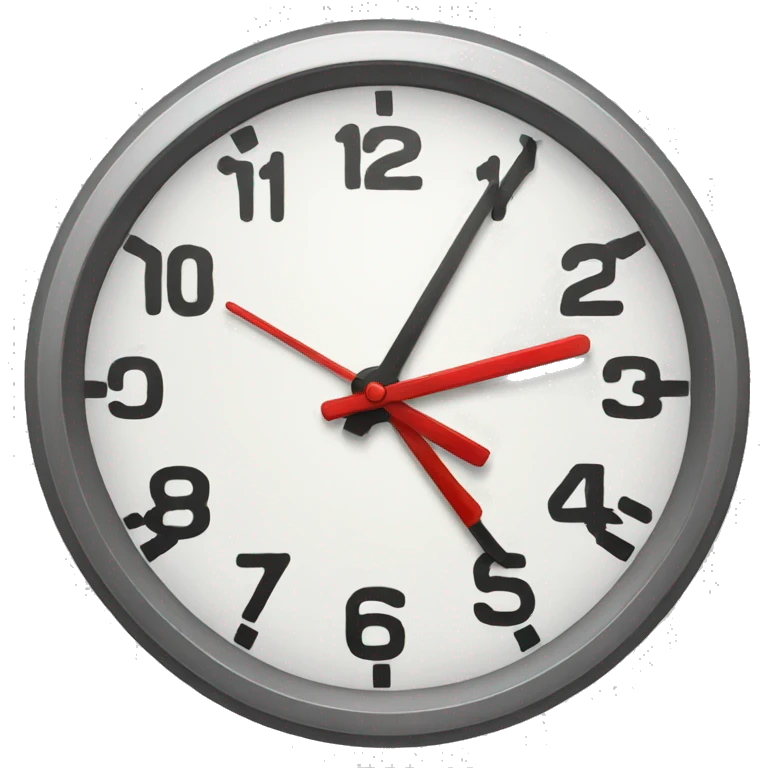 clock with a red ended emoji emoji