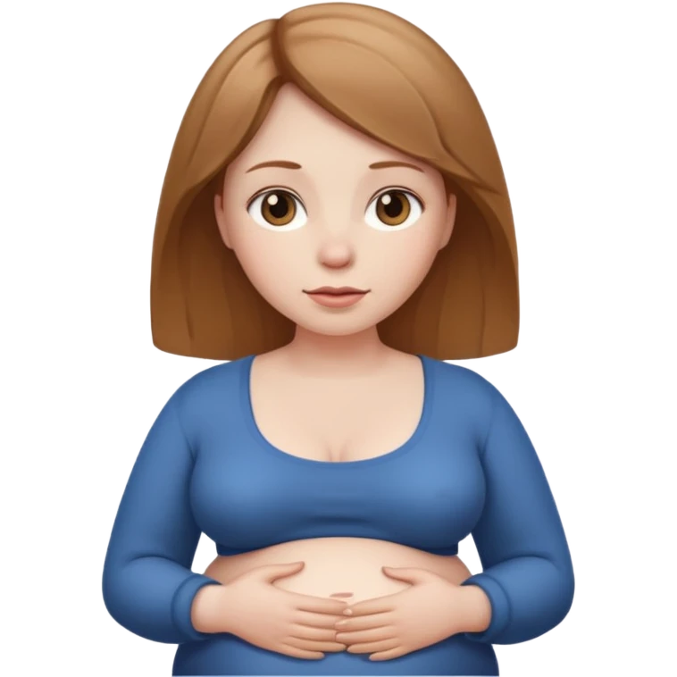 woman with unnaturally large and wide belly emoji