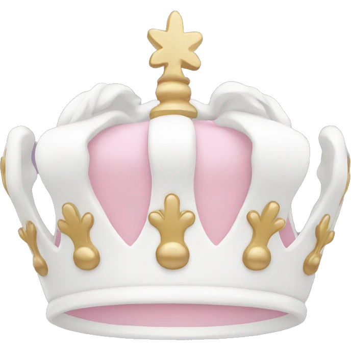 White and pastel pink crown emoji