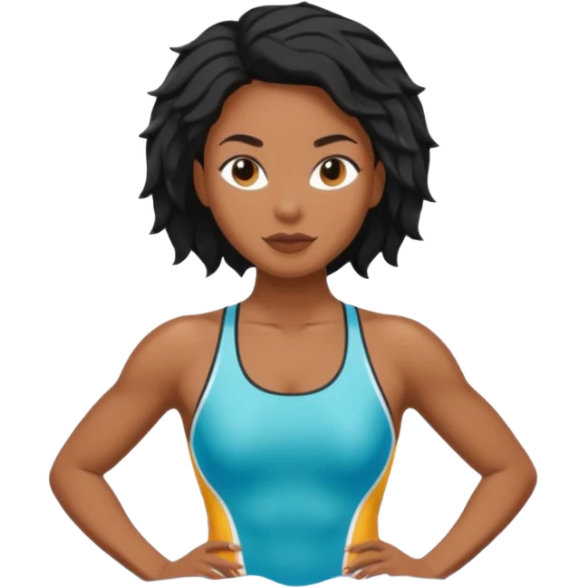 swimmer black woman emoji