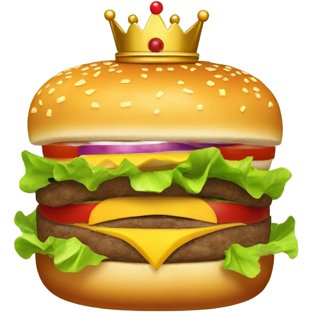 Cheeseburger with a crown emoji
