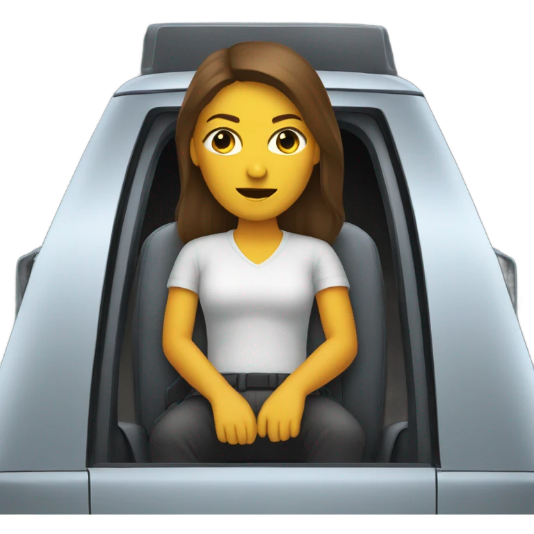 women in a cybertruck emoji