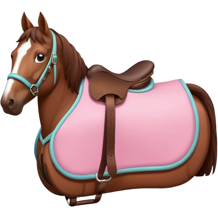 Rózsaszín nyeregalátétes ló emoji