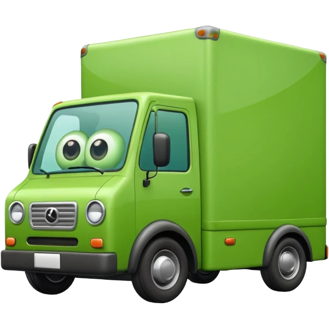delivery truck green cute emoji