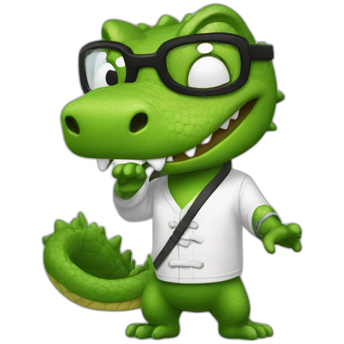 nerd alligator kung fu emoji