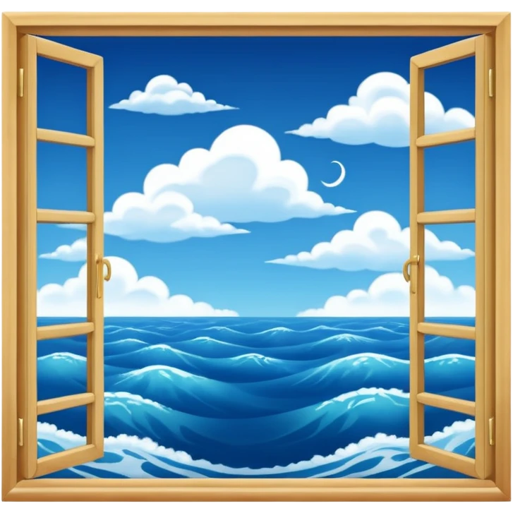 A wide window frame showing Earth’s blue oceans and swirling white clouds below.


















 emoji
