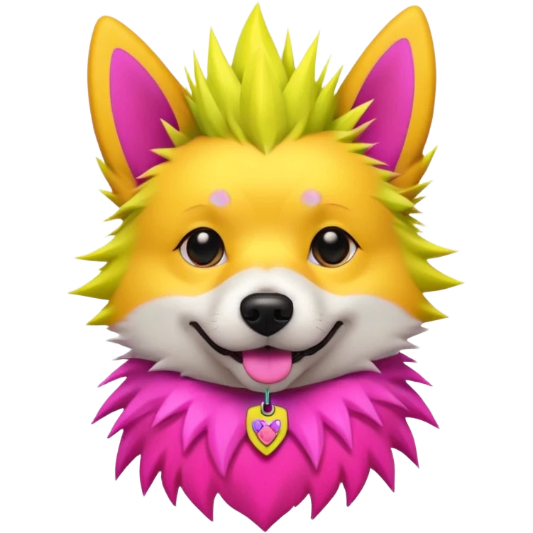 DOG wearring neon fashion emoji