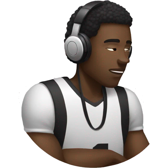 black basketball player listening to music emoji